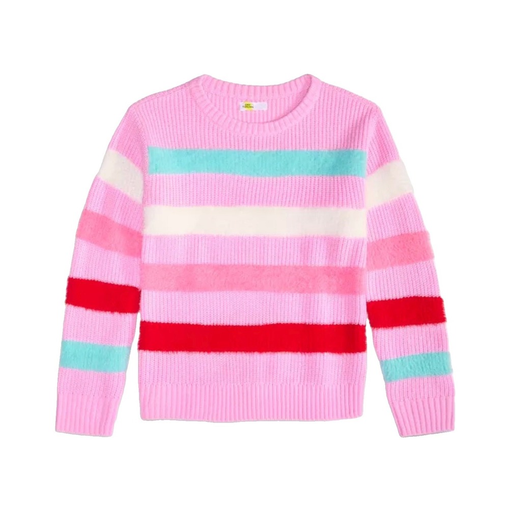 NEW Epic Threads Girls Feathered Striped Pullover Sweater L(14-16)